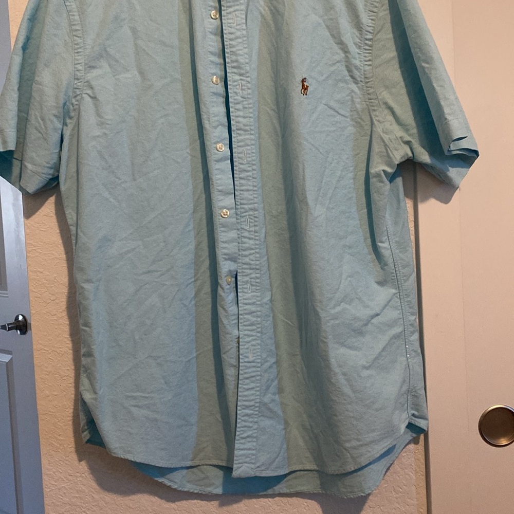 Ralph Lauren light blue/short sleeve shirt. Like new size XL, slim fit - Picture 2 of 8